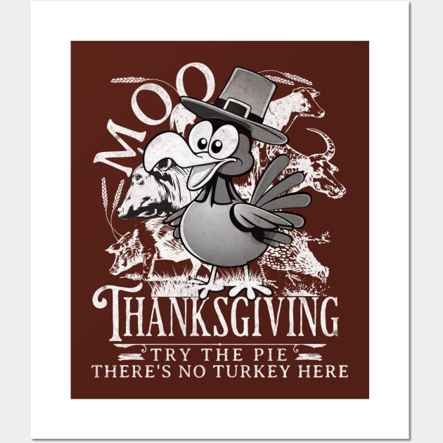 Turkey Moo Funny Thanksgiving Costume a Family Turkey Joke Wall Art by alcoshirts